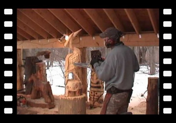 Blue Heron Chainsaw Carving